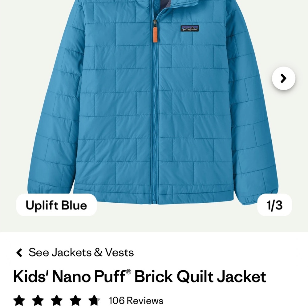 Patagonia Kids' Nano Puff Jacket - Uplift Blue